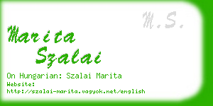 marita szalai business card